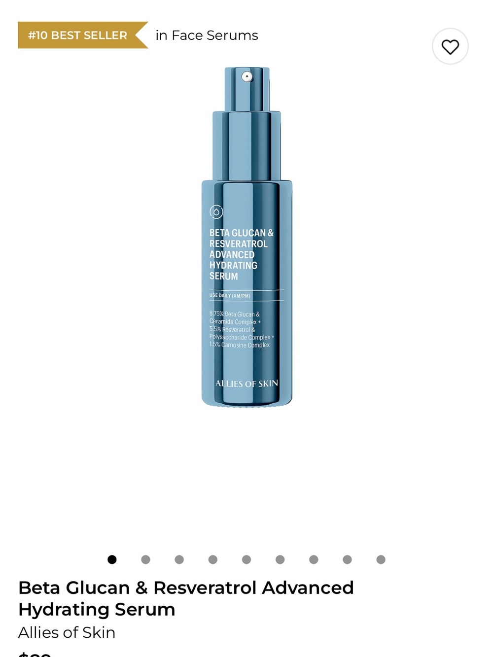 Allies of Skin Beta Glucan advanced hydrating serum! New!